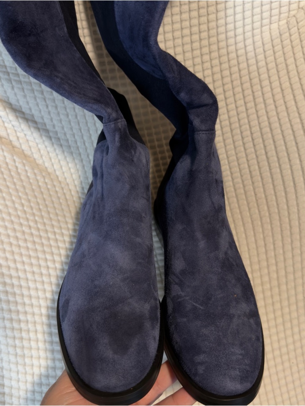 Stuart Weitzman Navy Suede Over-the-Knee Boots